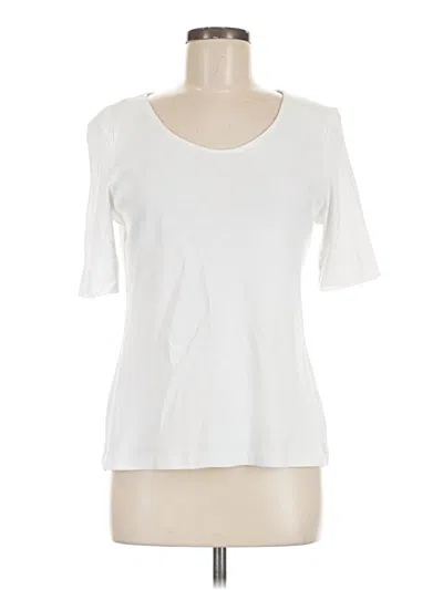 Pre-owned Talbots Outlet Short Sleeve Top White Scoop Neck Tops