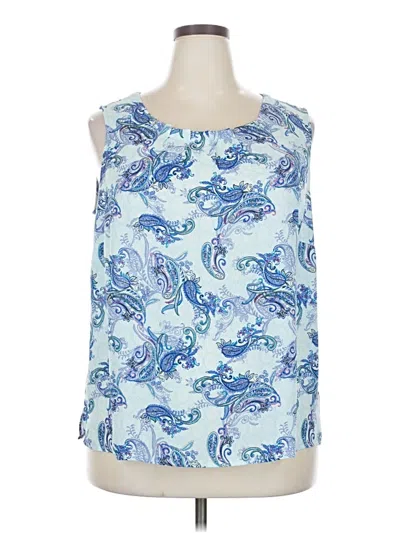 Pre-owned Talbots Outlet Sleeveless Blouse In Blue