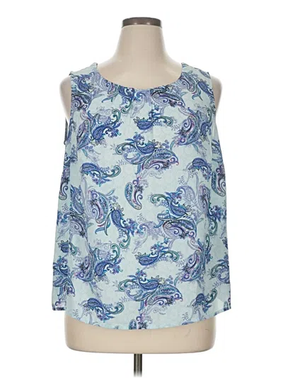 Pre-owned Talbots Outlet Sleeveless Blouse In Blue