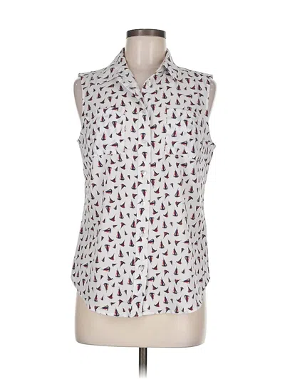 Pre-owned Talbots Outlet Sleeveless Blouse In White