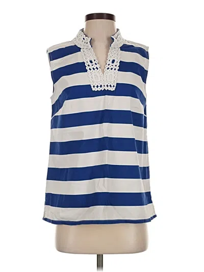 Pre-owned Talbots Outlet Sleeveless Button Down Shirt In Blue