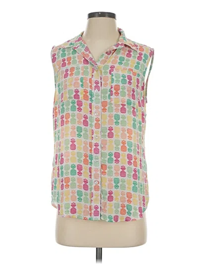 Pre-owned Talbots Outlet Sleeveless Button Down Shirt In Green