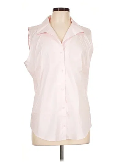 Pre-owned Talbots Outlet Sleeveless Button Down Shirt In Pink