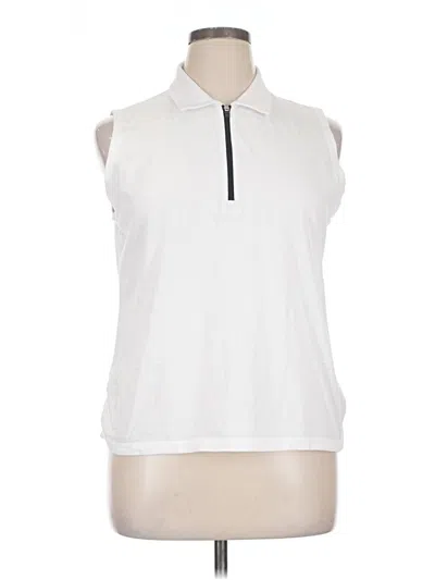 Pre-owned Talbots Outlet Sleeveless Polo Shirt In White