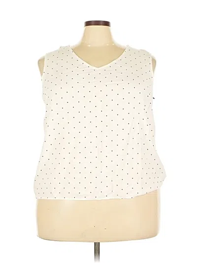 Pre-owned Talbots Outlet Sleeveless Top Ivory V Neck Tops In White