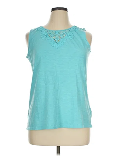 Pre-owned Talbots Outlet Sleeveless T-shirt In Teal