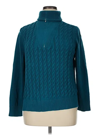 Pre-owned Talbots Outlet Turtleneck Sweater In Teal