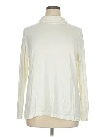 Pre-owned Talbots Outlet Turtleneck Sweater In White