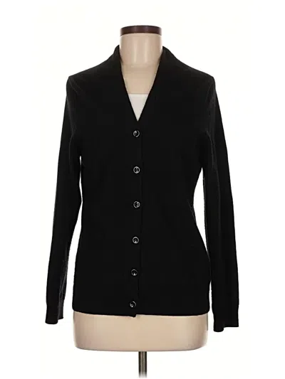 Pre-owned Talbots Outlet Wool Cardigan Sweater In Black