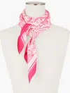 TALBOTS PAINTED PAISLEY SILK SQUARE SCARF - BEACH PINK - 001 TALBOTS