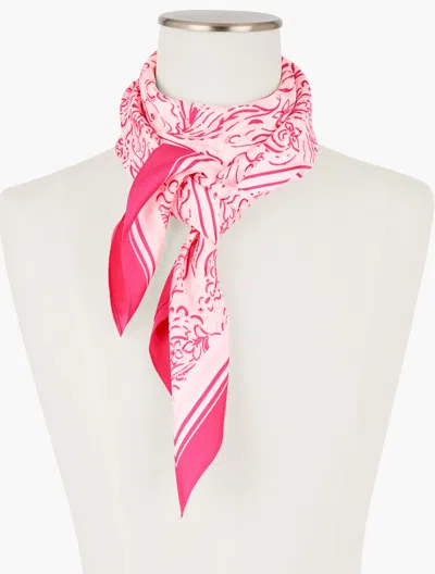 Talbots Painted Paisley Silk Square Scarf - Beach Pink - 001