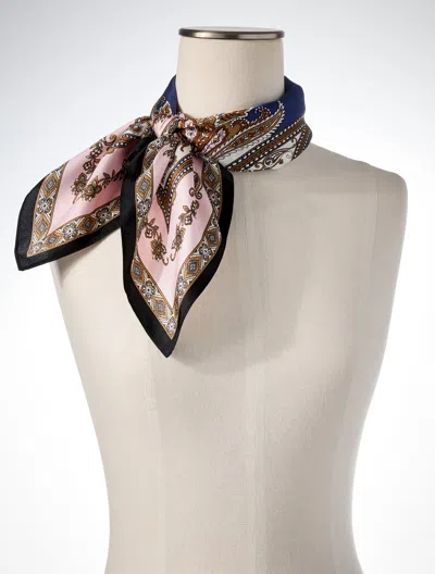 Talbots Paisley Sky Square Scarf - Delicate Rose - 001