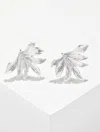 Talbots Palm Leaf Stud Earrings - Silver - 001  In Silver
