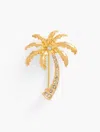 Talbots Palm Tree Brooch - Crystal/gold - 001