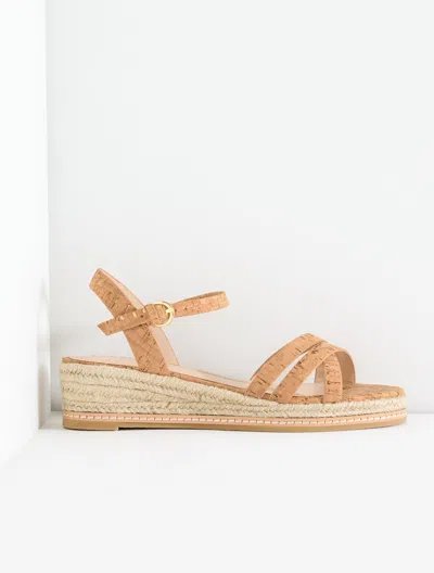 Talbots Pamela Cork Wedge Sandals - Natural/gold - 9 1/2 M  In Brown