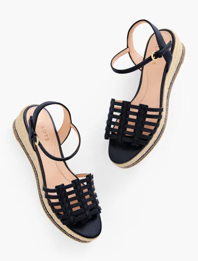 Talbots Pamela Woven Nappa Wedge Sandals - Blue - 11m