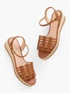 Talbots Pamela Woven Nappa Wedge Sandals - Havana Tan - 9m