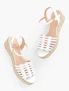 Talbots Pamela Woven Nappa Wedge Sandals - White - 11m  In White