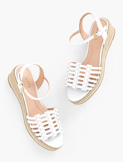 Talbots Pamela Woven Nappa Wedge Sandals - White - 11m