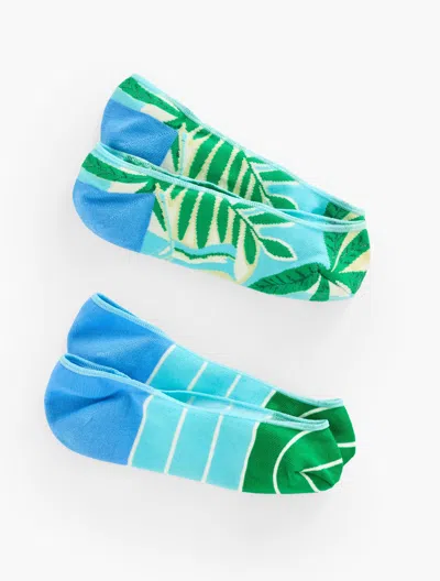 Talbots Paradise Foliage 2-pack No Show Socks - Lakeside Blue - 001