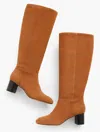Talbots Pardo Suede Tall Boots - Cognac - 11m  In Cognac