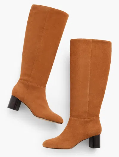 Talbots Pardo Suede Tall Boots - Cognac - 11m