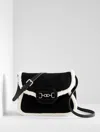Talbots Parker Shearling Suede Crossbody Bag - Black - 001  In Black