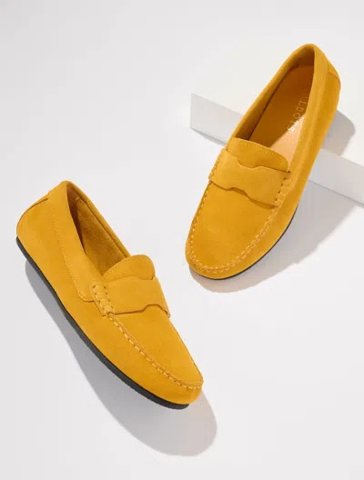 Talbots Parker Suede Moccasins Shoes - Amber Gold - 5m