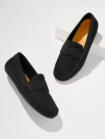Talbots Parker Suede Moccasins Shoes - Black - 5m