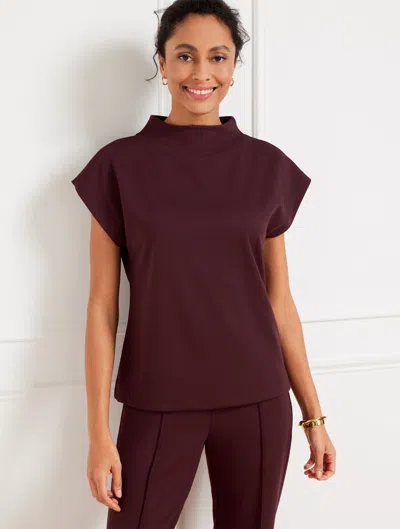 Talbots Passport Ponte Funnel Neck Pullover Sweater - Rich Burgundy - 3x