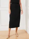 Talbots Passport Ponte Knit Midi Skirt - Black - 2x  In Black