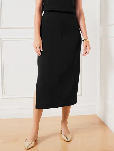 Talbots Passport Ponte Knit Midi Skirt - Black - 2x