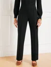Talbots Passport Ponte Pintuck Wide Leg Pants - Black - X