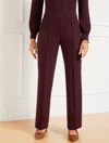 Talbots Passport Ponte Pintuck Wide Leg Pants - Rich Burgundy - 2x