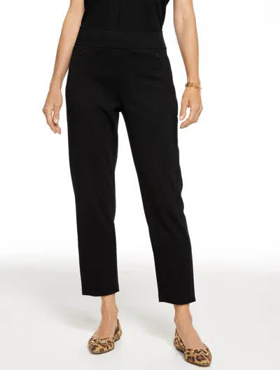 Talbots Passport Ponte Tapered Leg Pants - Black - Large
