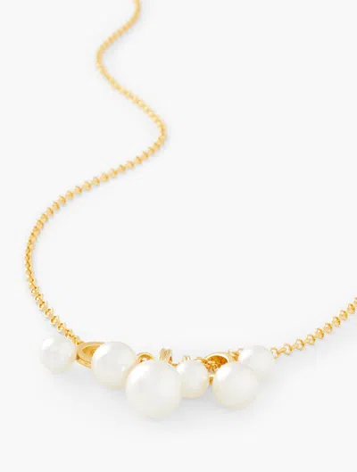 Talbots Pearl Cluster Pendant Necklace - Ivory Pearl/gold - 001  In Ivory Pearl,gold