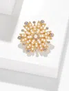 Talbots Pearl Snowflake Brooch - Ivory/gold - 001  In Gold
