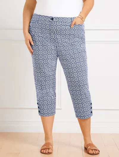 Talbots Plus Size - Perfect Skimmers Pants - Kaleidoscope - White/ink - 14  In White,ink
