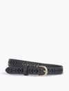 Talbots Perforated Pebble Leather Belt - Blue - Xl  In Blue