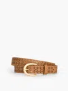 Talbots Perforated Pebble Leather Belt - Havana Tan - Small
