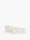 Talbots Perforated Pebble Leather Belt - White - Large  In White