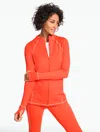 Talbots Performance Compression Full-zip Jacket - Contrast Stitch - Bright Papaya - Medium