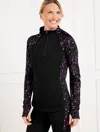 Talbots Plus Size - Performance Interlock Half-zip Pullover Sweater - Dynamic Dots - Black - 1x  In Black