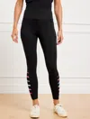 Talbots Performance Interlock Leggings - Domino Stripe - Black - 1x  In Black