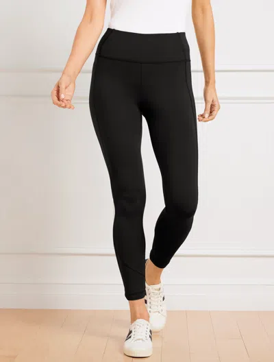 Talbots Performance Interlock Mesh Block Leggings - Black - Xl