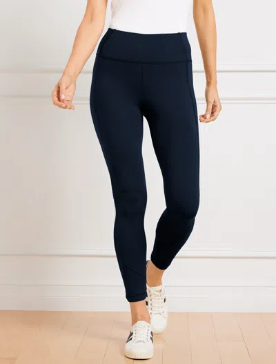 Talbots Performance Interlock Mesh Block Leggings - Blue - Xl  In Blue