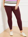 Talbots Performance Interlock Mesh Block Leggings - Burgundy Berry - 3x