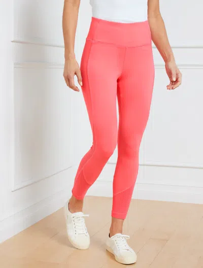 Talbots Plus Size - Performance Interlock Mesh Block Leggings - Lovely Coral - 3x