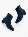 Talbots Perla Suede Block Heel Ankle Boots - Indigo - 11m  In Purple
