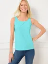 Talbots Petite - 180° Two-way Tank Top - Vivid Turquoise - Large